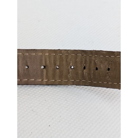 Orvis Dual Time Watch 28mm Gold Tone Date Quick Set Leather with Fresh Battery - Picture 7 of 9